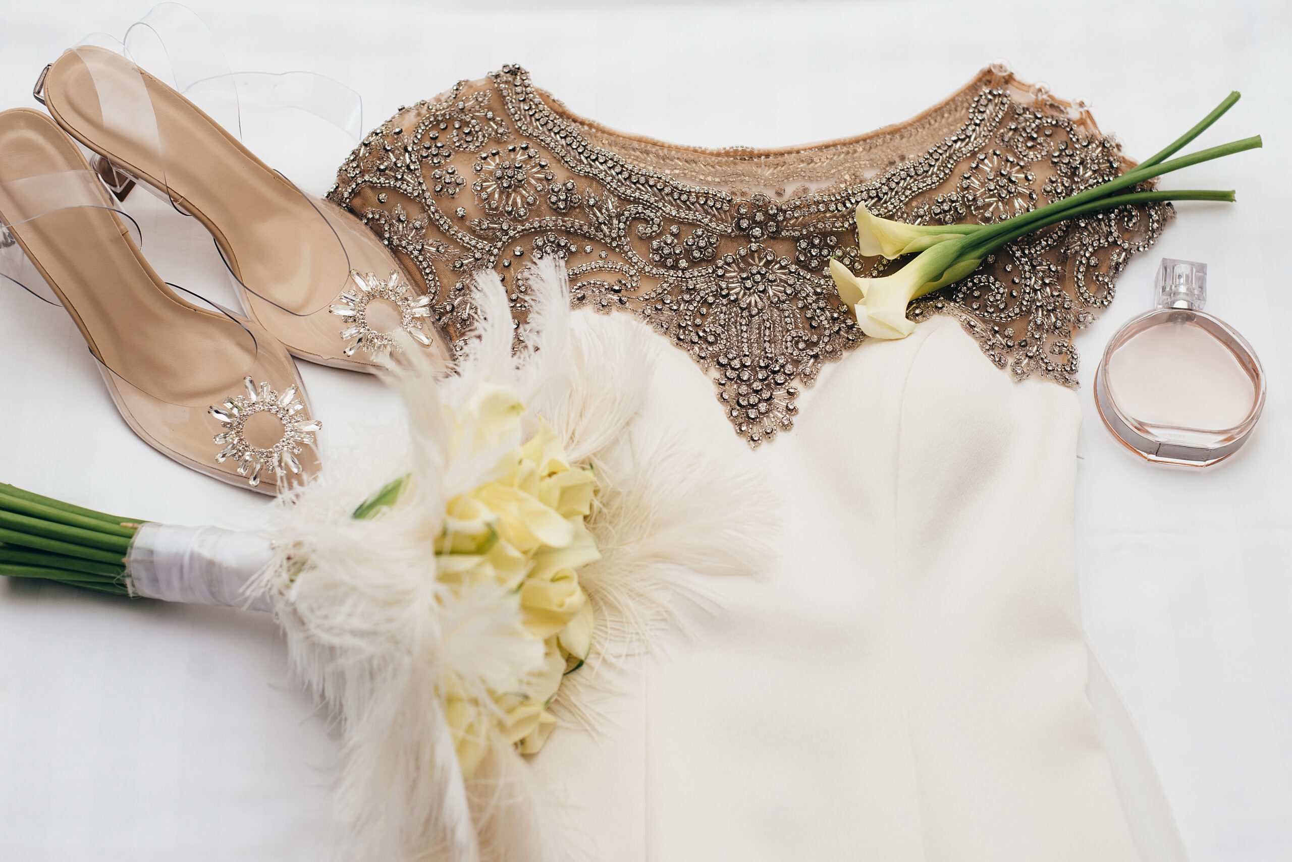 Deofleck auf Hochzeitskleid